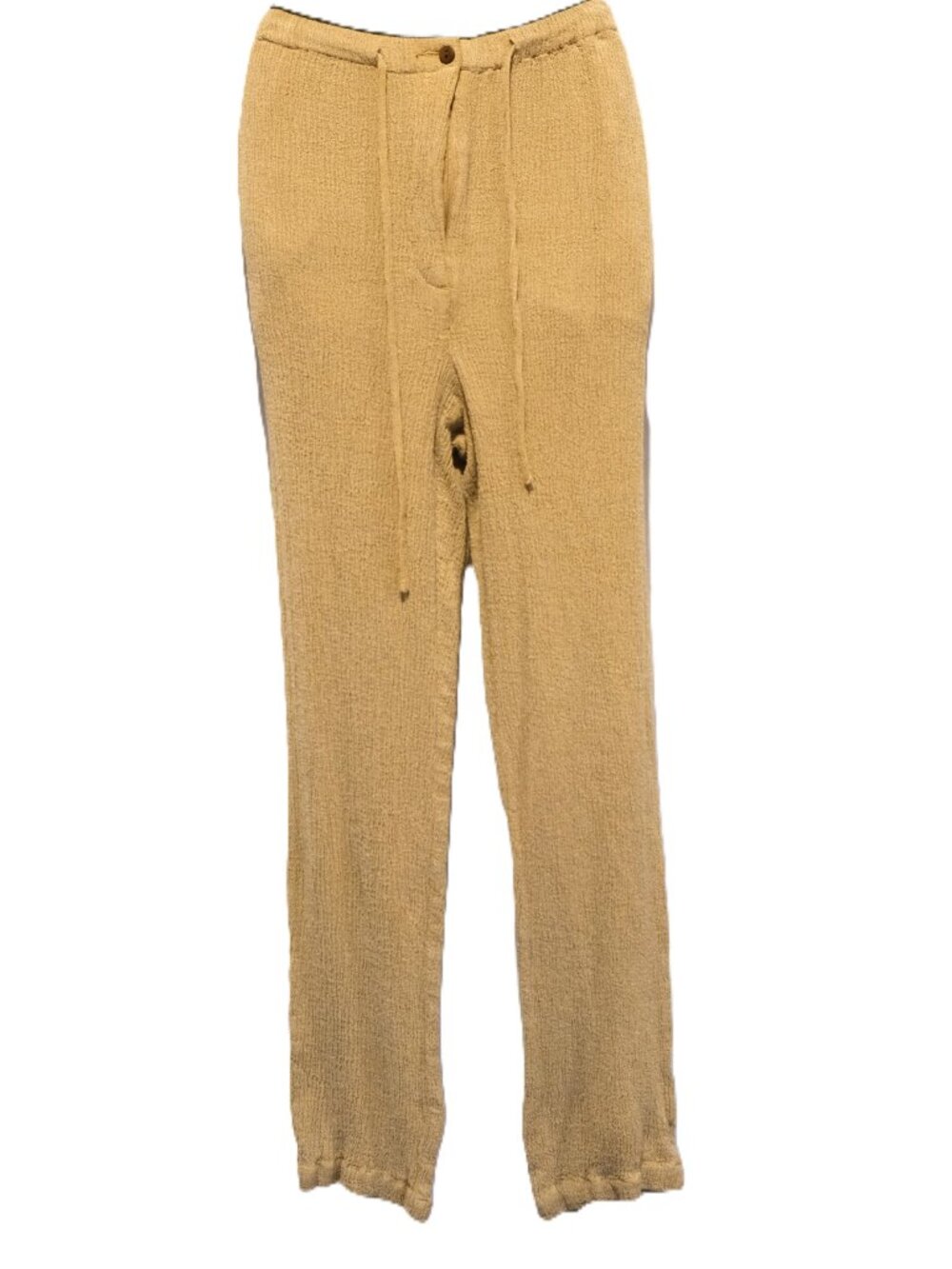 Vintage 90s Liz Claiborne Tie Front Pants | Stretchy High Rise | Wooden Button